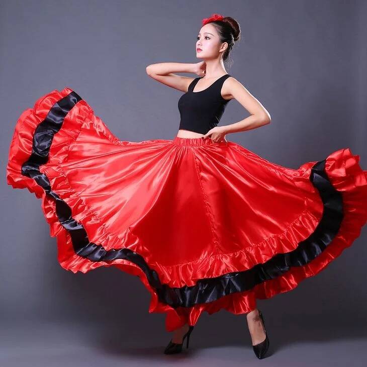 Drone Camera Stabilized - Spódnica Cygańska Kobieta Hiszpańska Flamenco Poliester