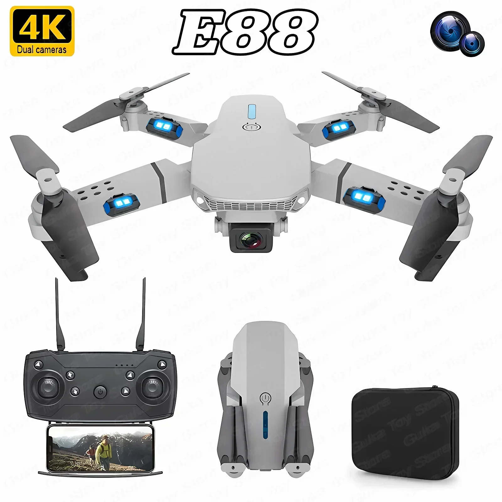 Drone Camera Wide Angle - E88 Pro WIFI FPV Drone Wide