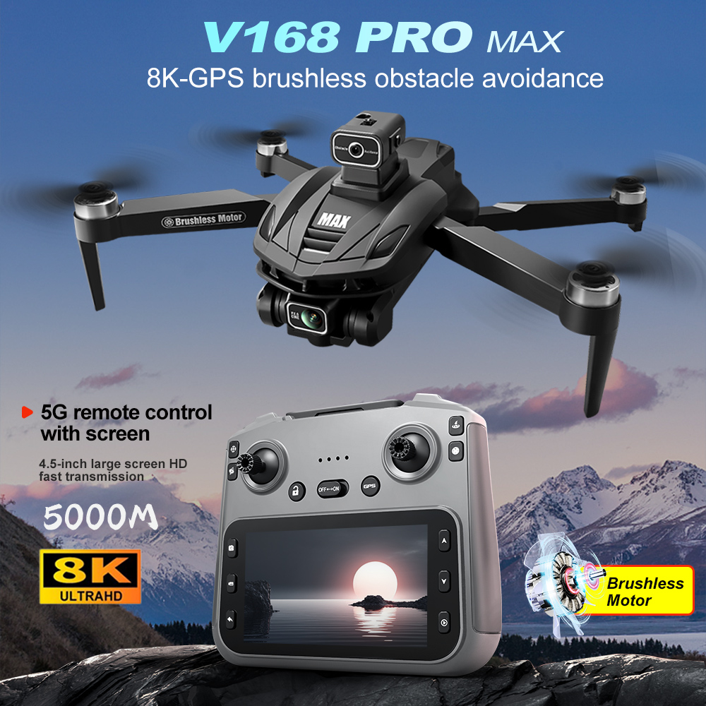 Drone Camera 4K - V168 PRO Max GPS Drone 8K