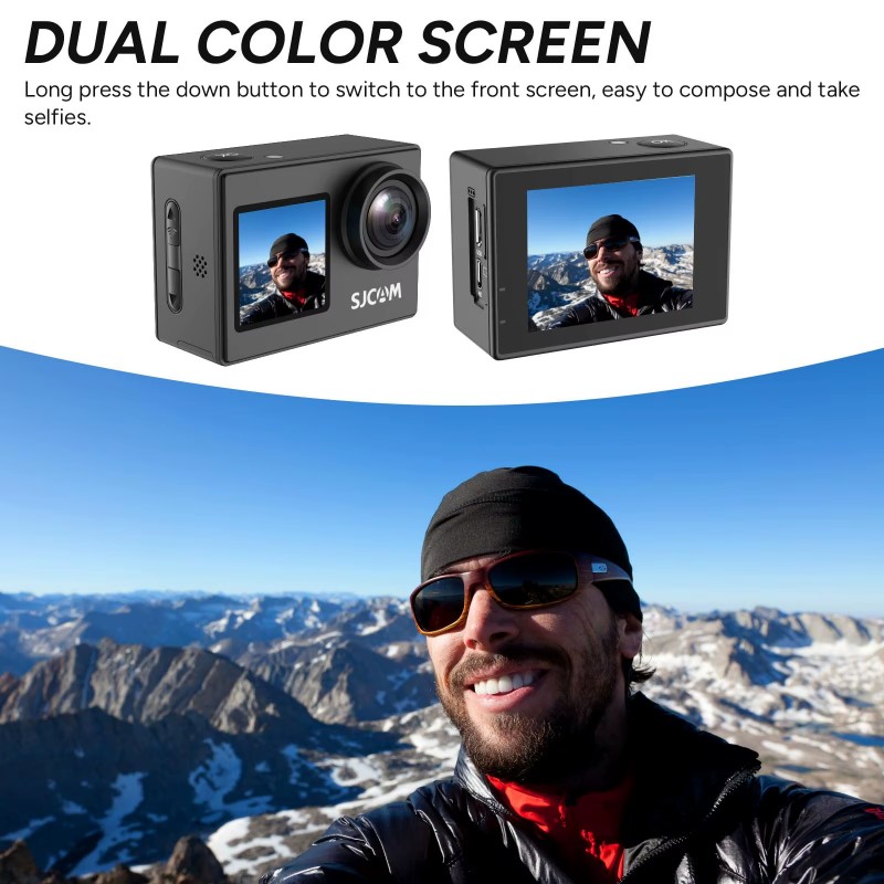 Kamera na kask Dual Screen-SJ4 – Drone Camera Action recenzja i cena